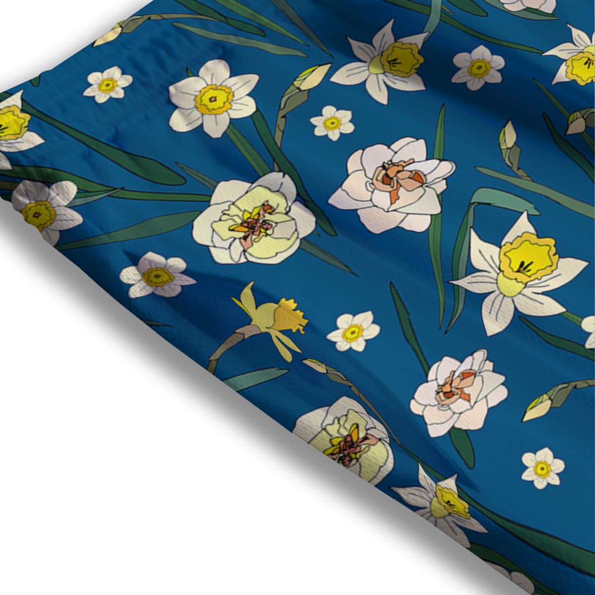 Flower Spring Daffodil Print Pattern Mesh Shorts-grizzshop
