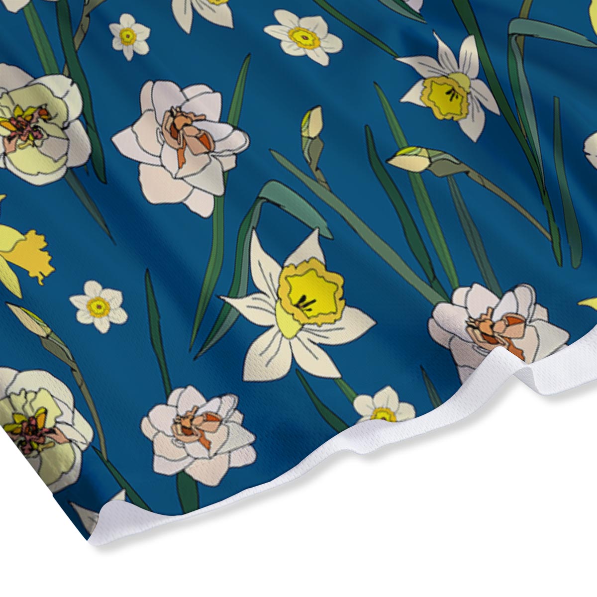 Flower Spring Daffodil Print Pattern Mesh Shorts-grizzshop