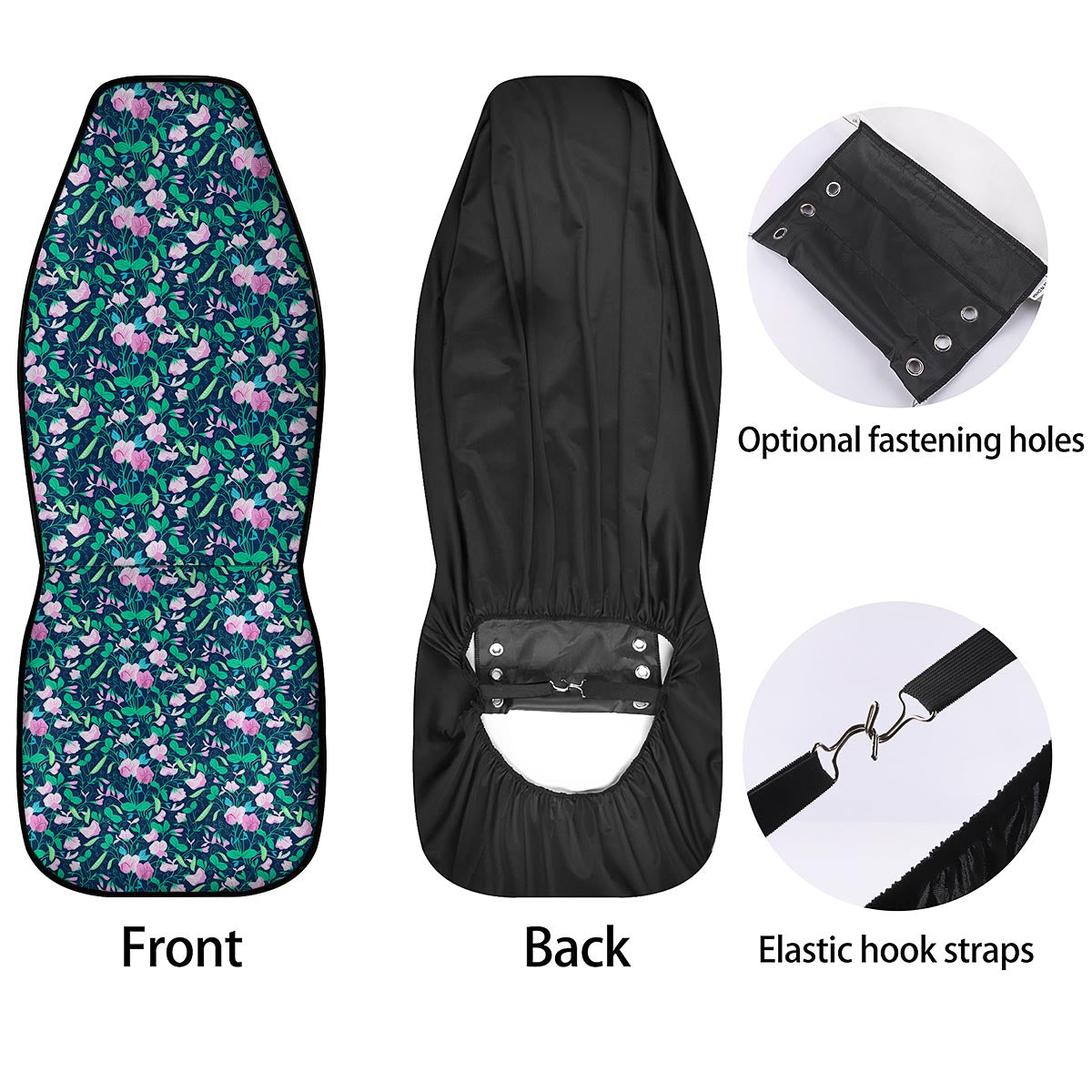 Flower Sweet Pea Print Pattern Car Seat Covers-grizzshop