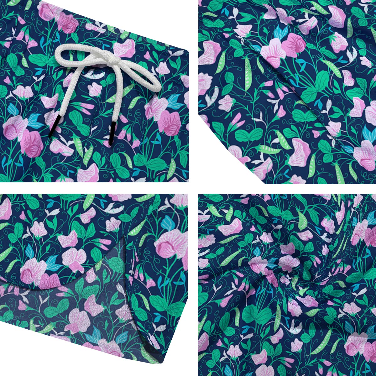 Flower Sweet Pea Print Pattern Men's Running Shorts-grizzshop