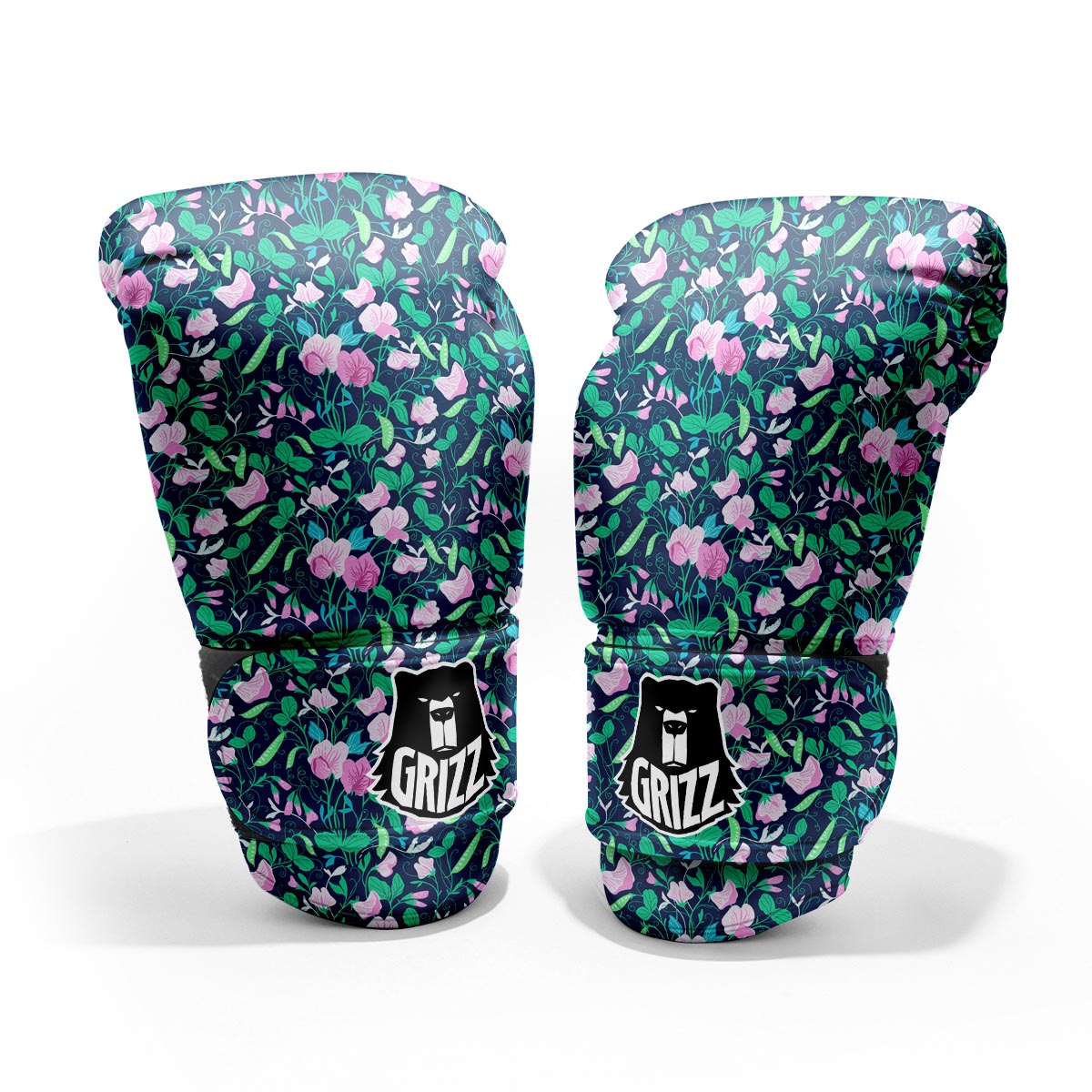 Flower Sweet Pea Print Pattern Pro Boxing Glove