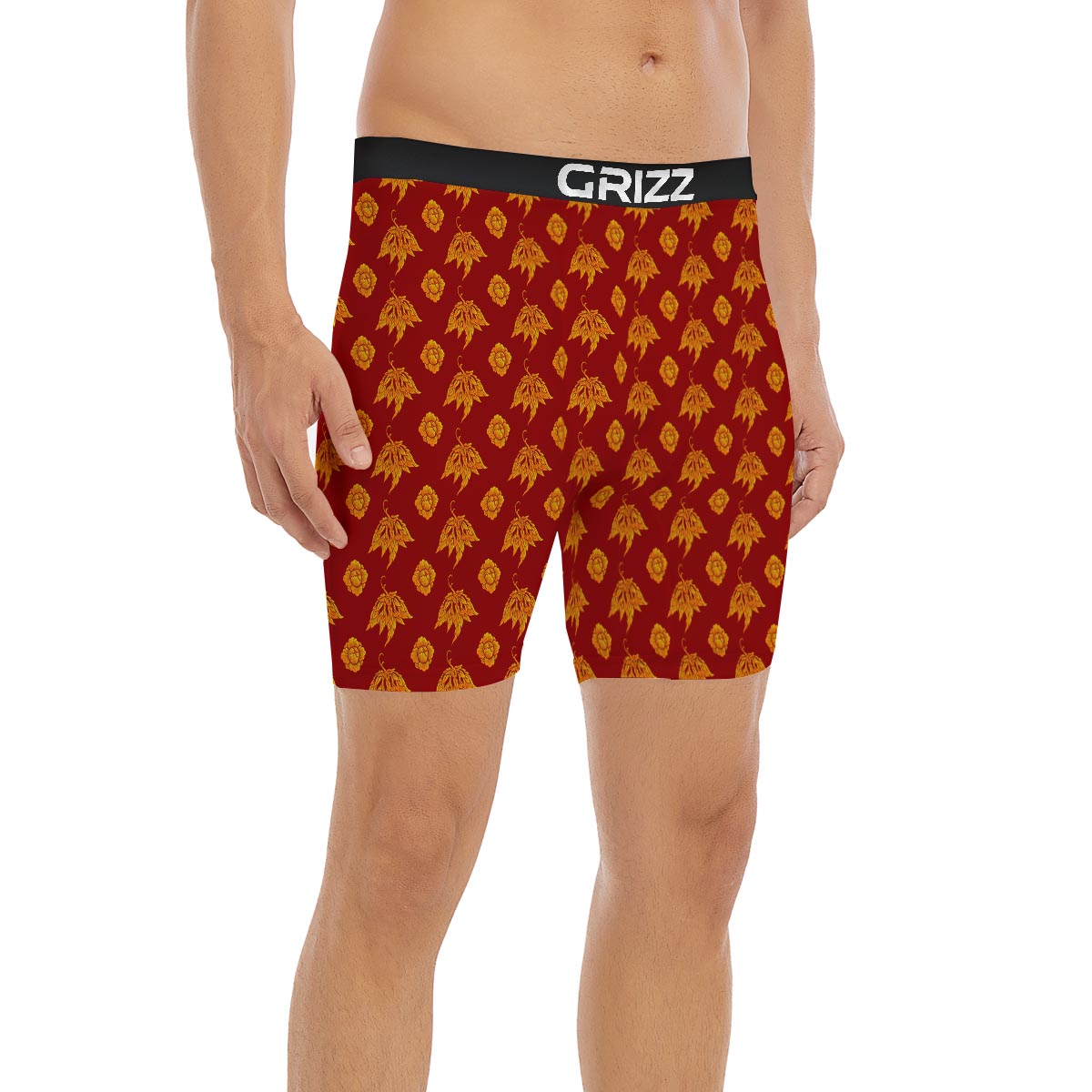 Flower Traditional Thai Print Pattern Boxer Briefs-grizzshop