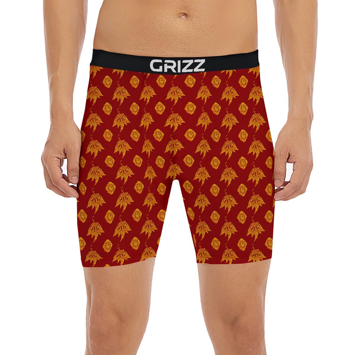 Flower Traditional Thai Print Pattern Boxer Briefs-grizzshop