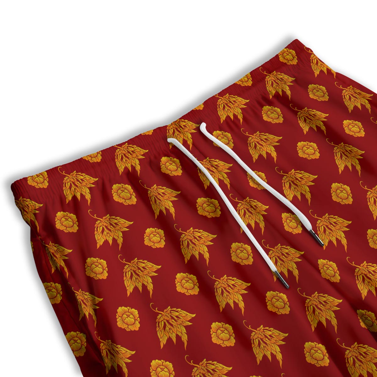 Flower Traditional Thai Print Pattern Men's Athletic Shorts-grizzshop