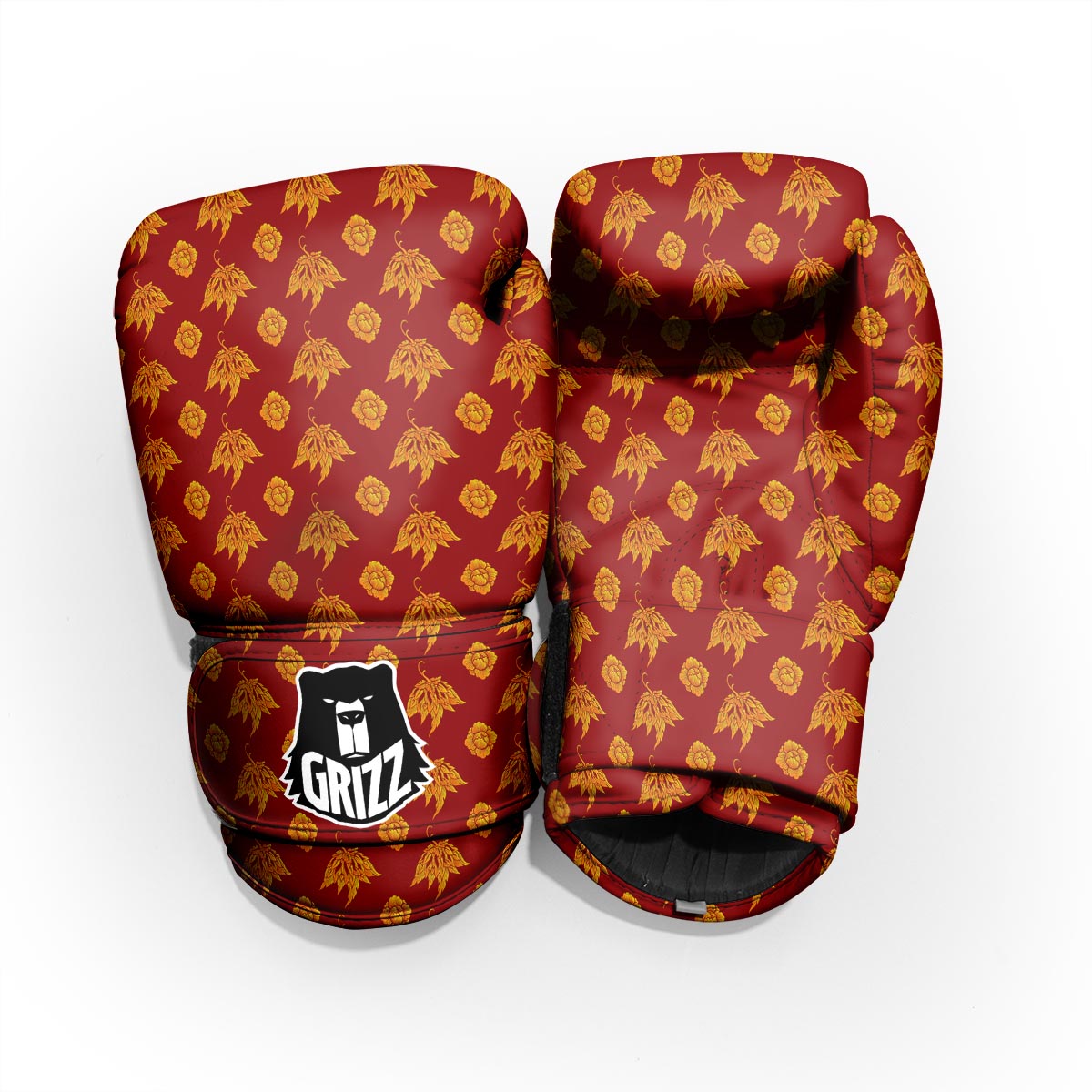 Flower Traditional Thai Print Pattern Sparring Gloves-grizzshop