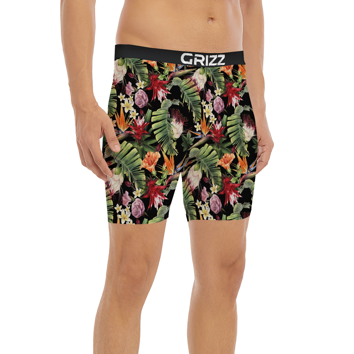 Flower Tropical Watercolor Print Pattern Boxer Briefs-grizzshop
