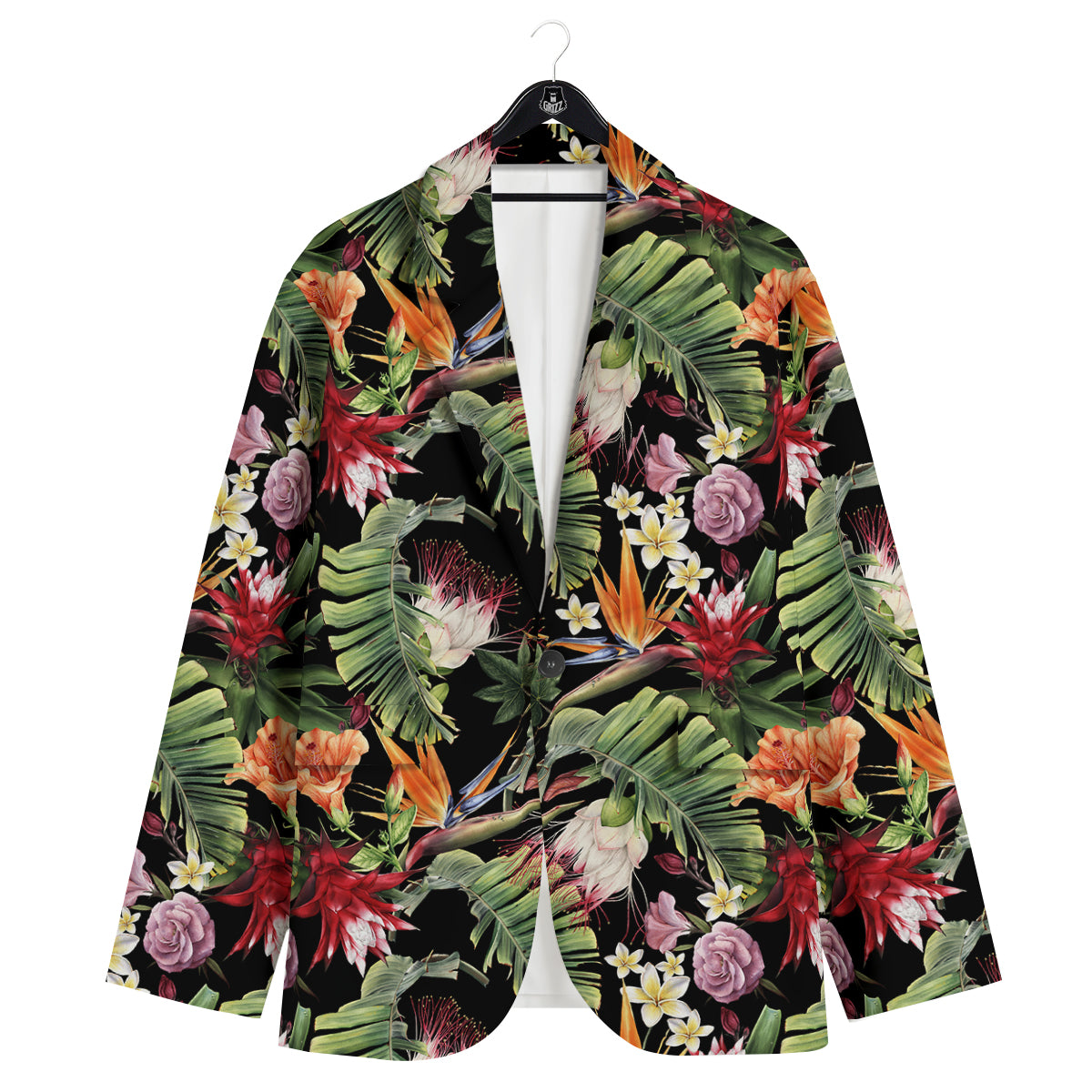 Flower Tropical Watercolor Print Pattern Men's Sport Coat-grizzshop