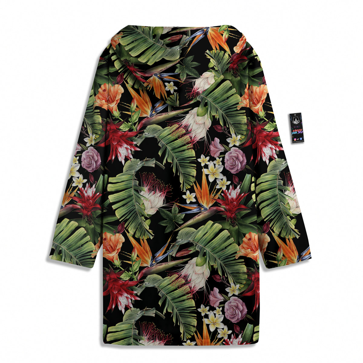 Flower Tropical Watercolor Print Pattern Men's Windbreaker Jacket-grizzshop
