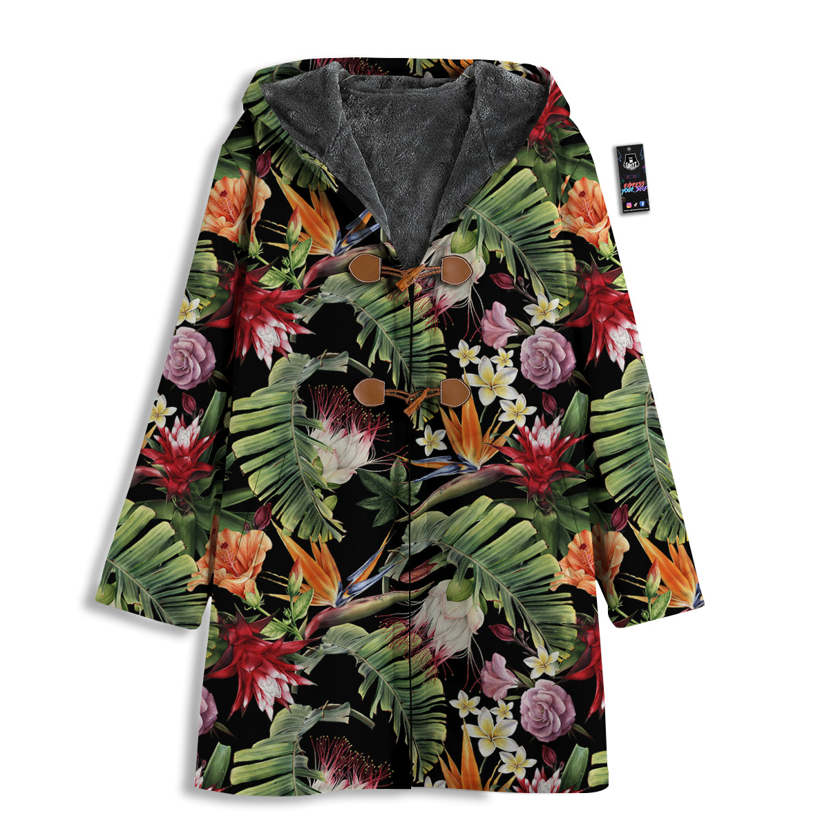 Flower Tropical Watercolor Print Pattern Men's Windbreaker Jacket-grizzshop