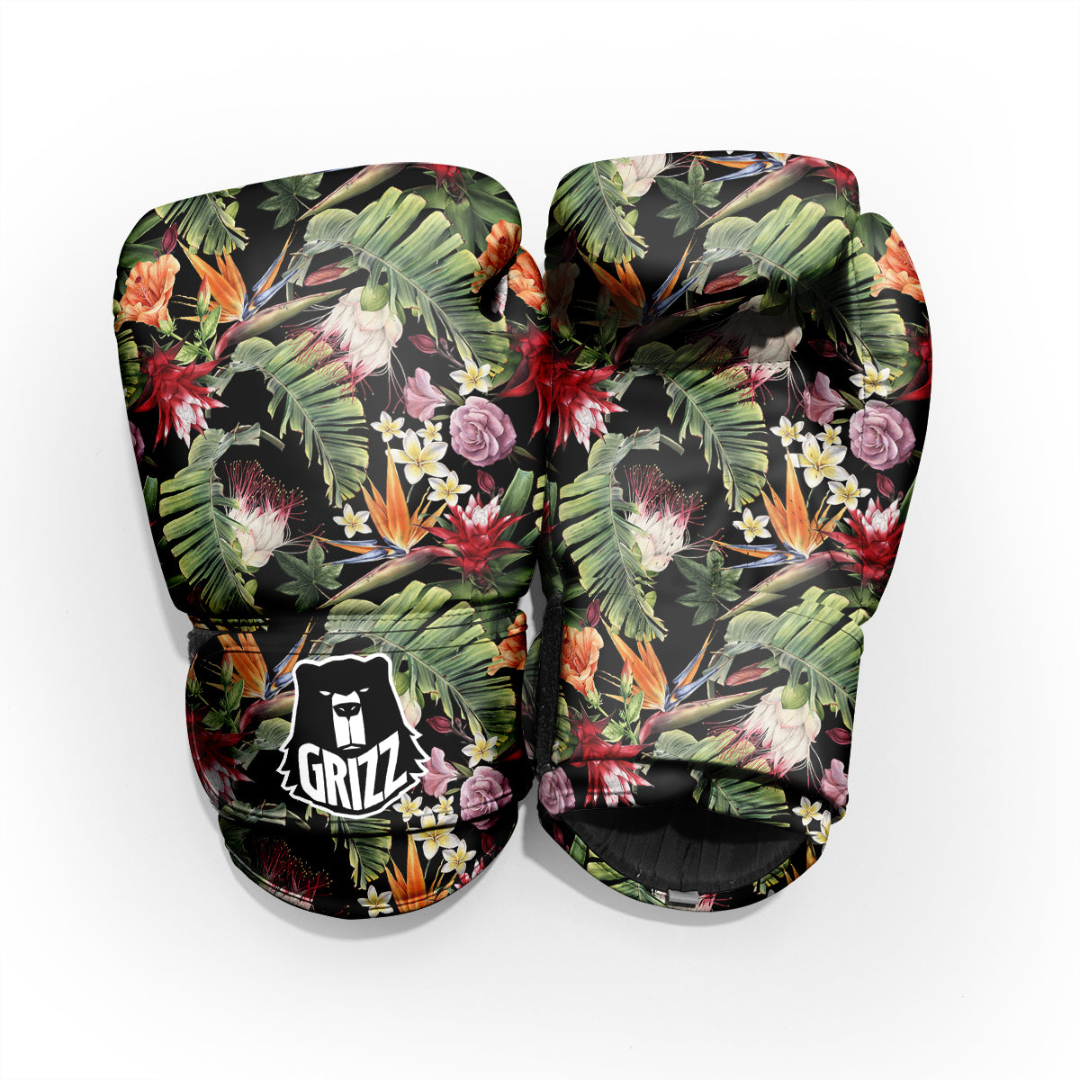 Flower Tropical Watercolor Print Pattern Sparring Gloves-grizzshop