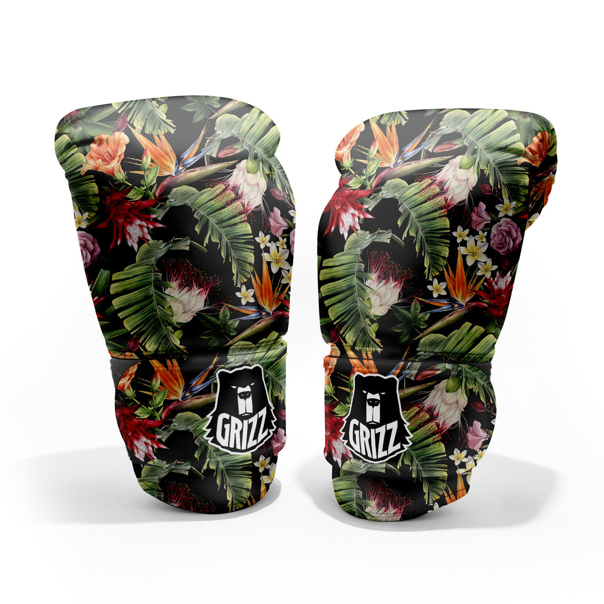 Flower Tropical Watercolor Print Pattern Sparring Gloves-grizzshop