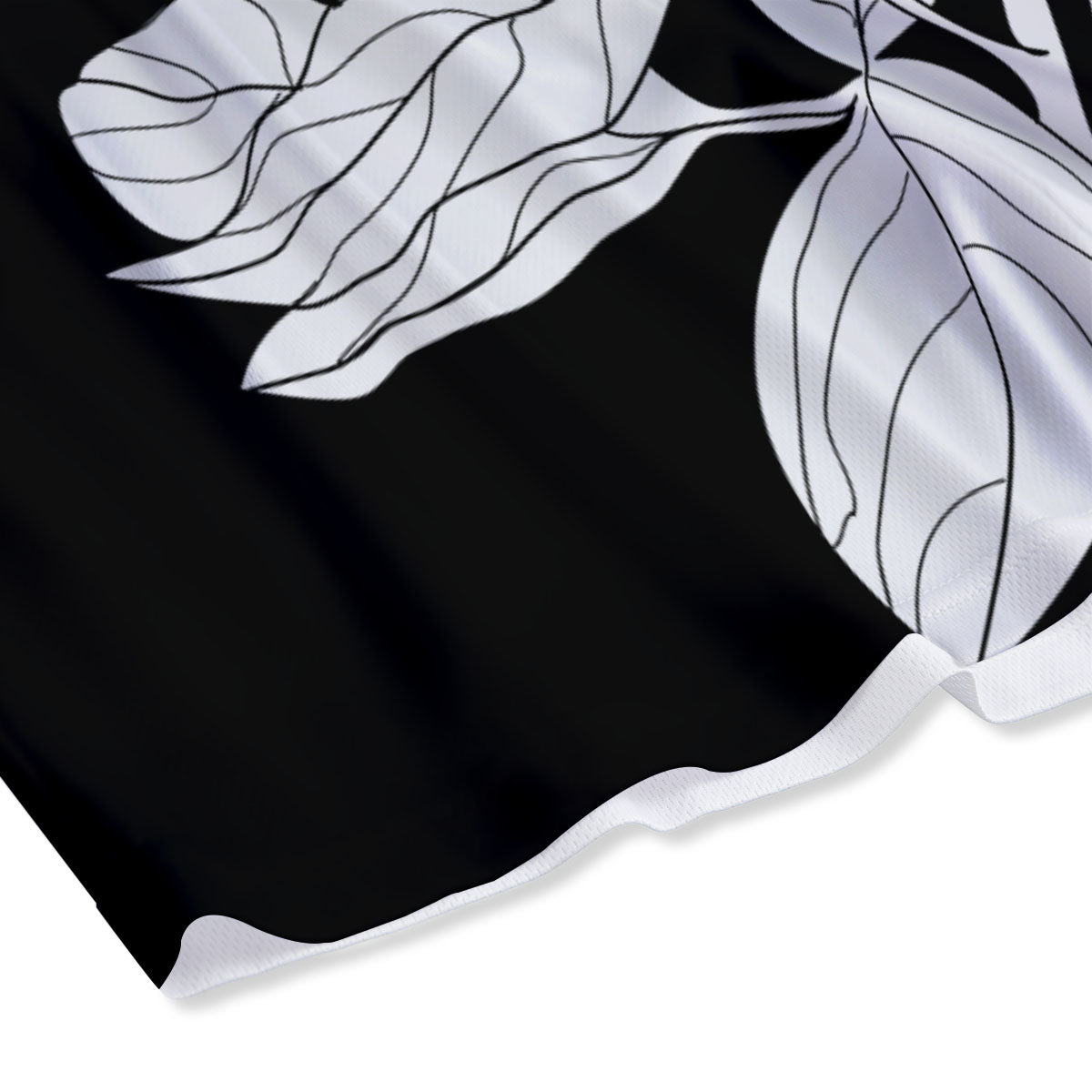 Flower White And Black Print Mesh Shorts-grizzshop