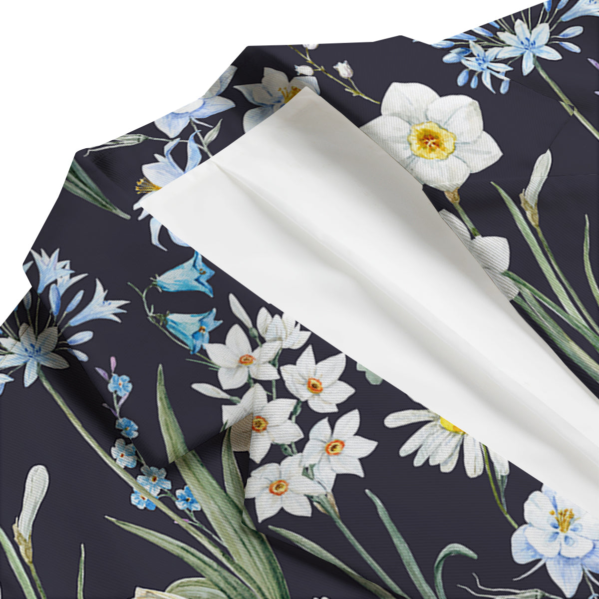 Flower White Daffodil Print Pattern Men's Blazer-grizzshop