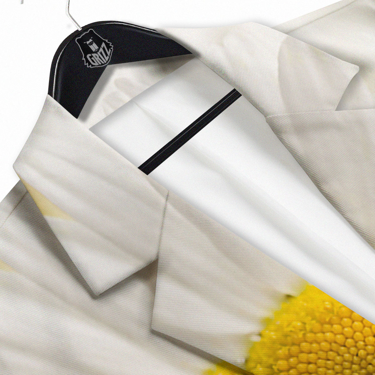 Flower White Daisy Print Men's Sport Coat-grizzshop