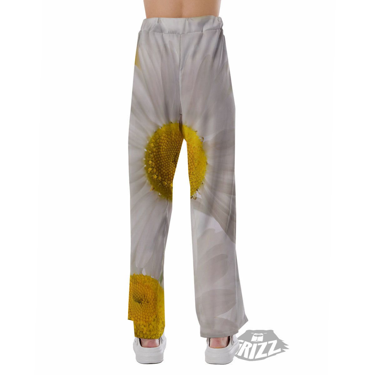 Flower White Daisy Print Pajama Pants-grizzshop