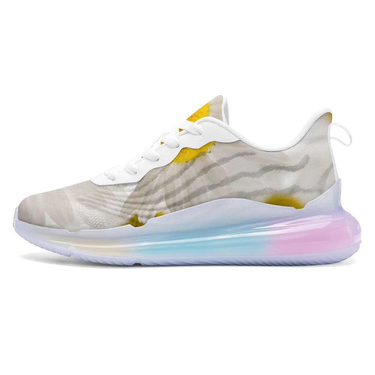 Flower White Daisy Print Running Sneakers-grizzshop