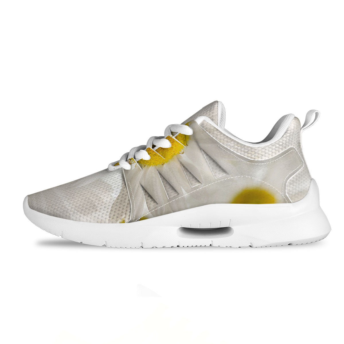 Flower White Daisy Print Tennis Shoes-grizzshop