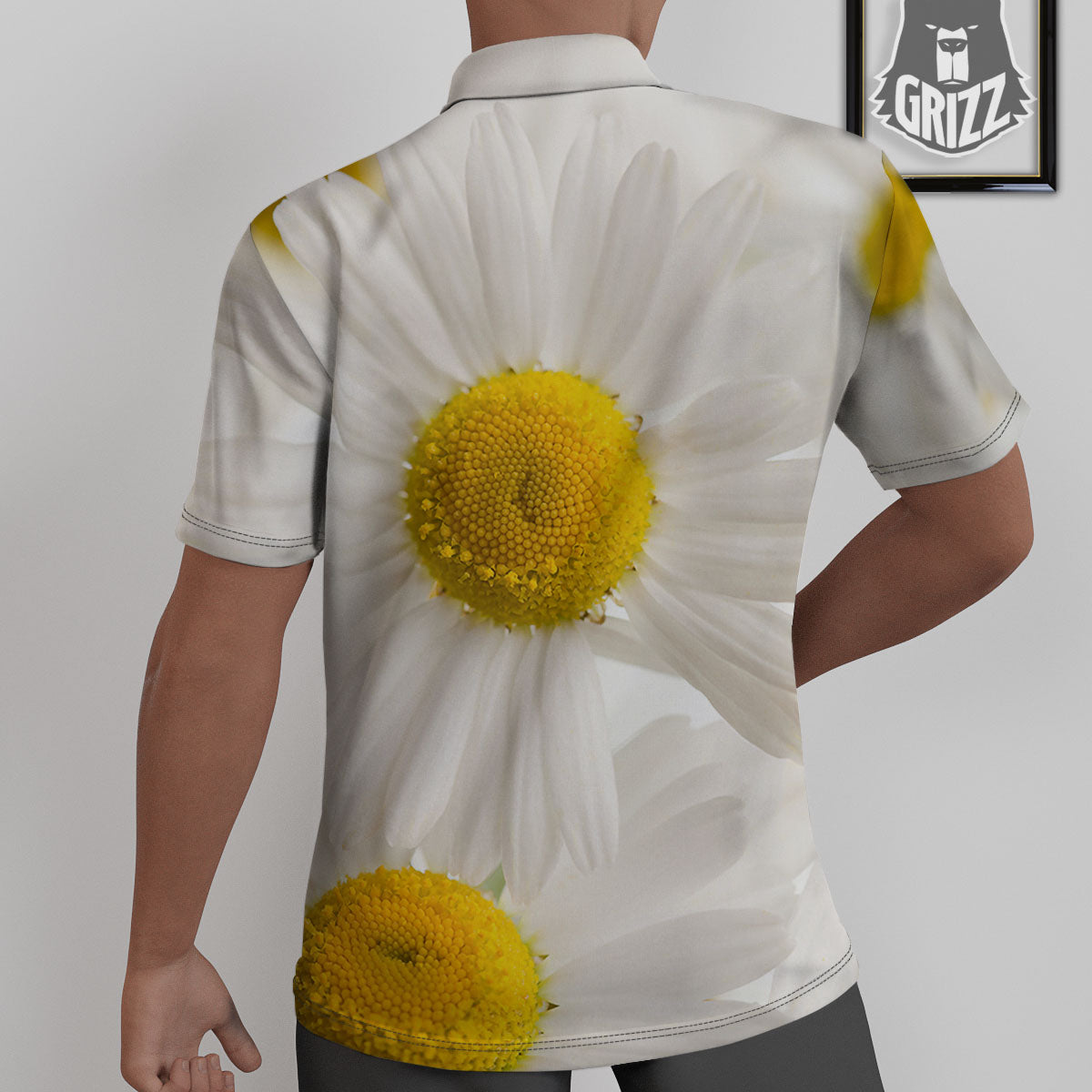 Flower White Daisy Print Untucked Shirts-grizzshop