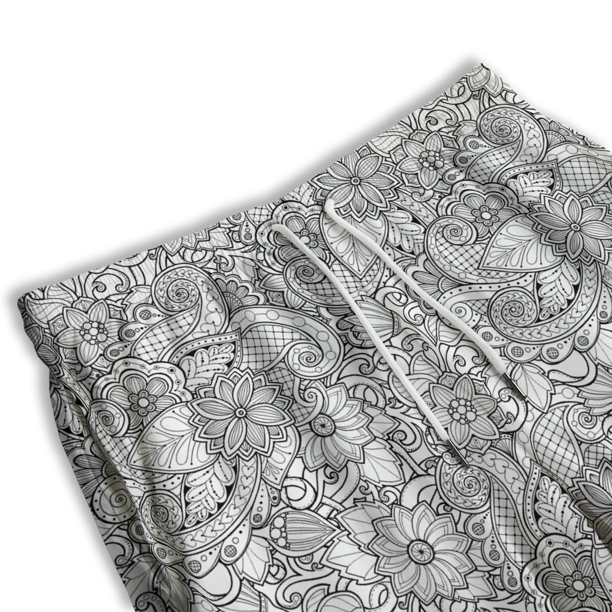Flower Zentangle Print Pattern Men's Athletic Shorts-grizzshop