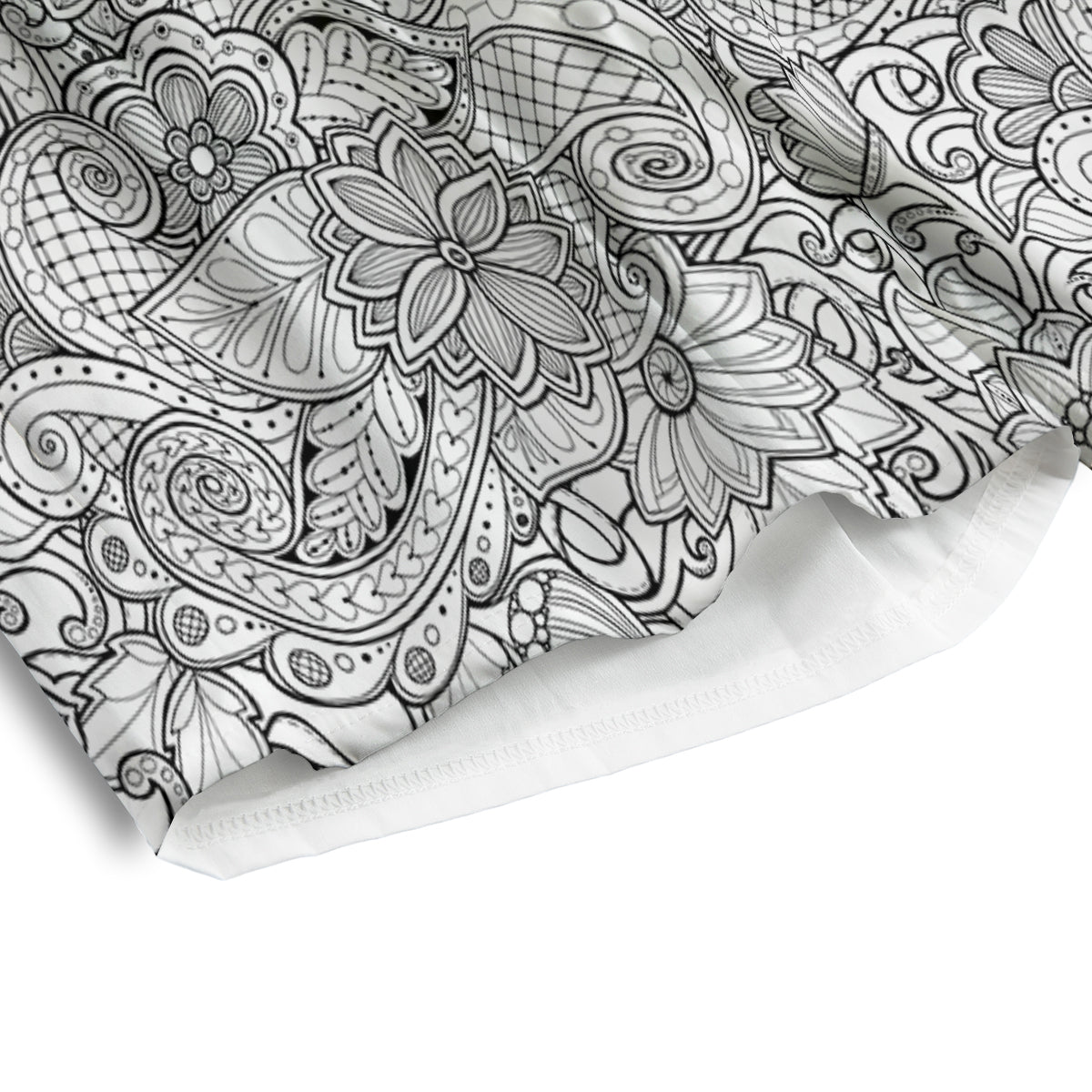 Flower Zentangle Print Pattern Men's Athletic Shorts-grizzshop