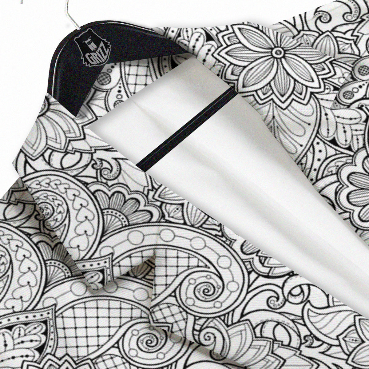 Flower Zentangle Print Pattern Men's Sport Coat-grizzshop