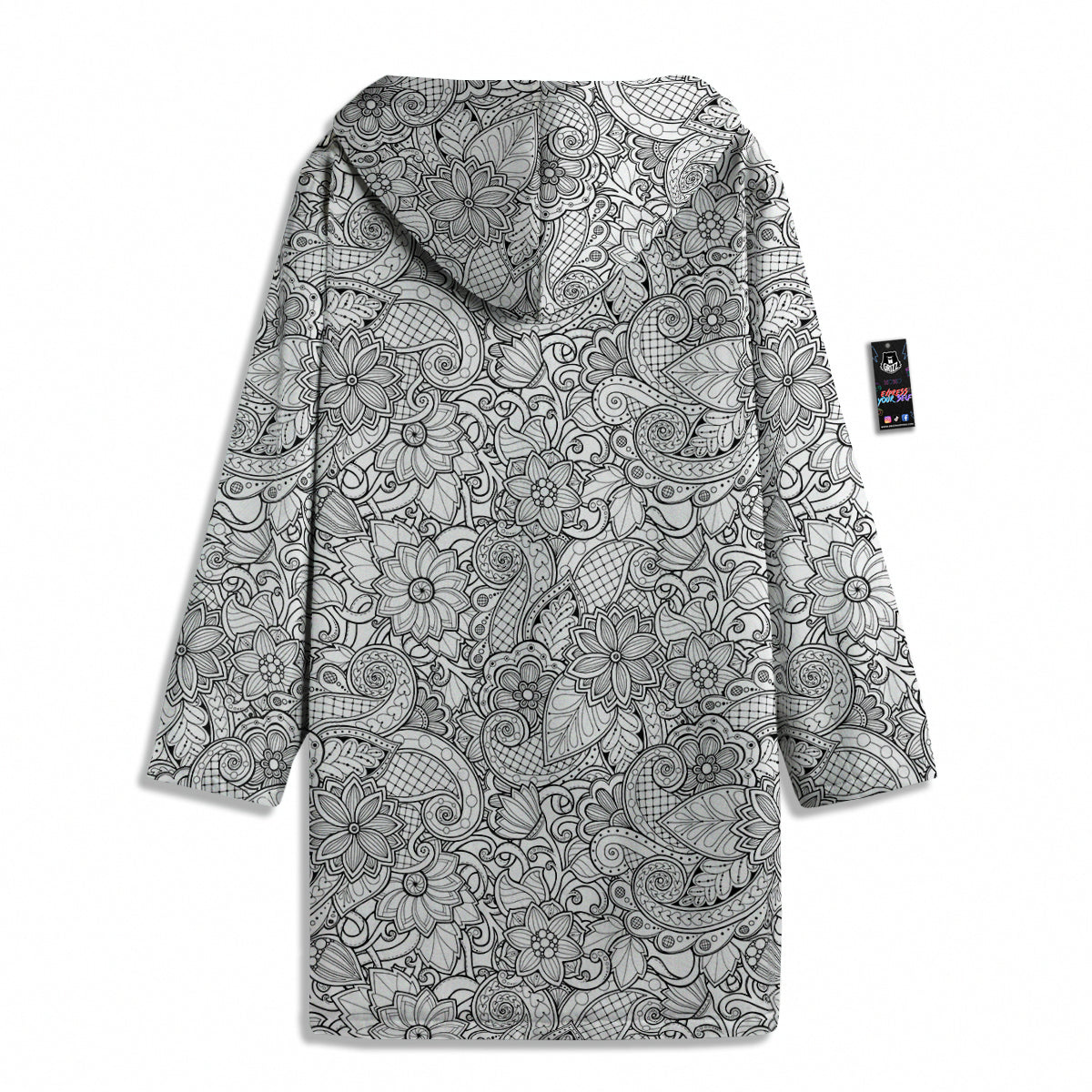 Flower Zentangle Print Pattern Men's Windbreaker Jacket-grizzshop