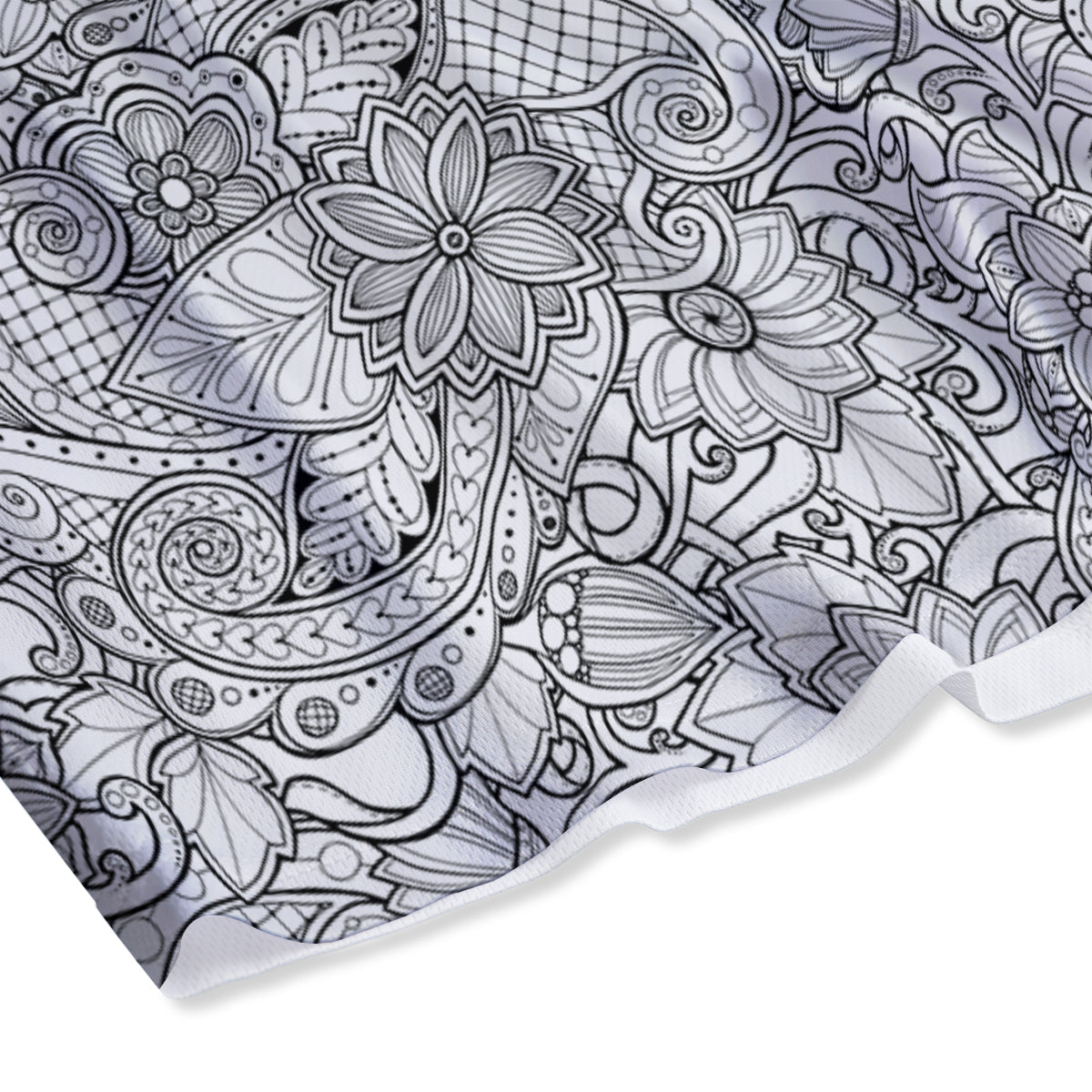 Flower Zentangle Print Pattern Mesh Shorts-grizzshop