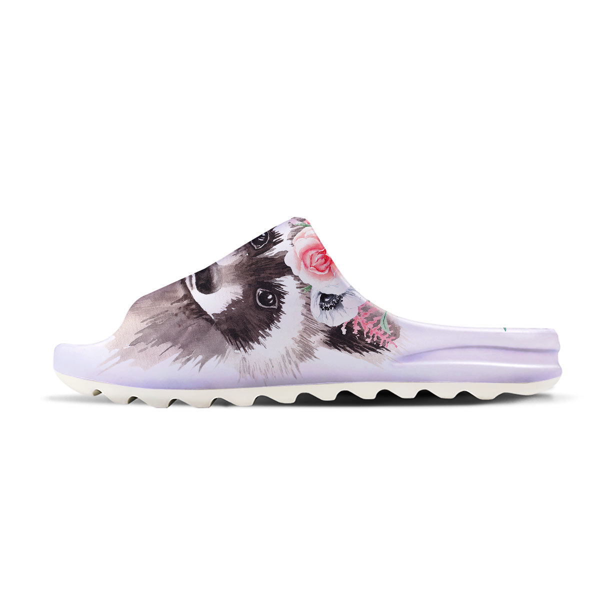 Flower And Raccoon Print Sandals-grizzshop