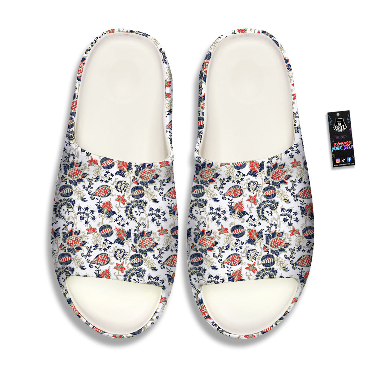 Flower Boho Paisley Print Pattern Sandals-grizzshop