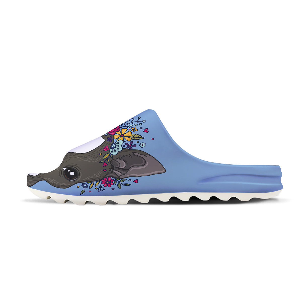Flower Boston Terrier Cartoon Print Sandals-grizzshop