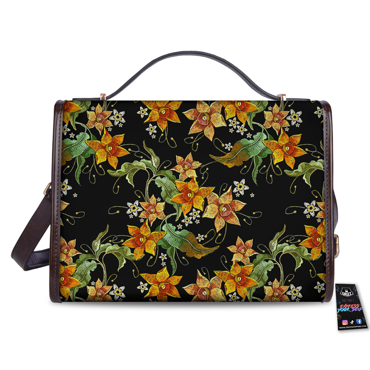 Flower Daffodil Vintage Print Pattern Women's Satchel Bag