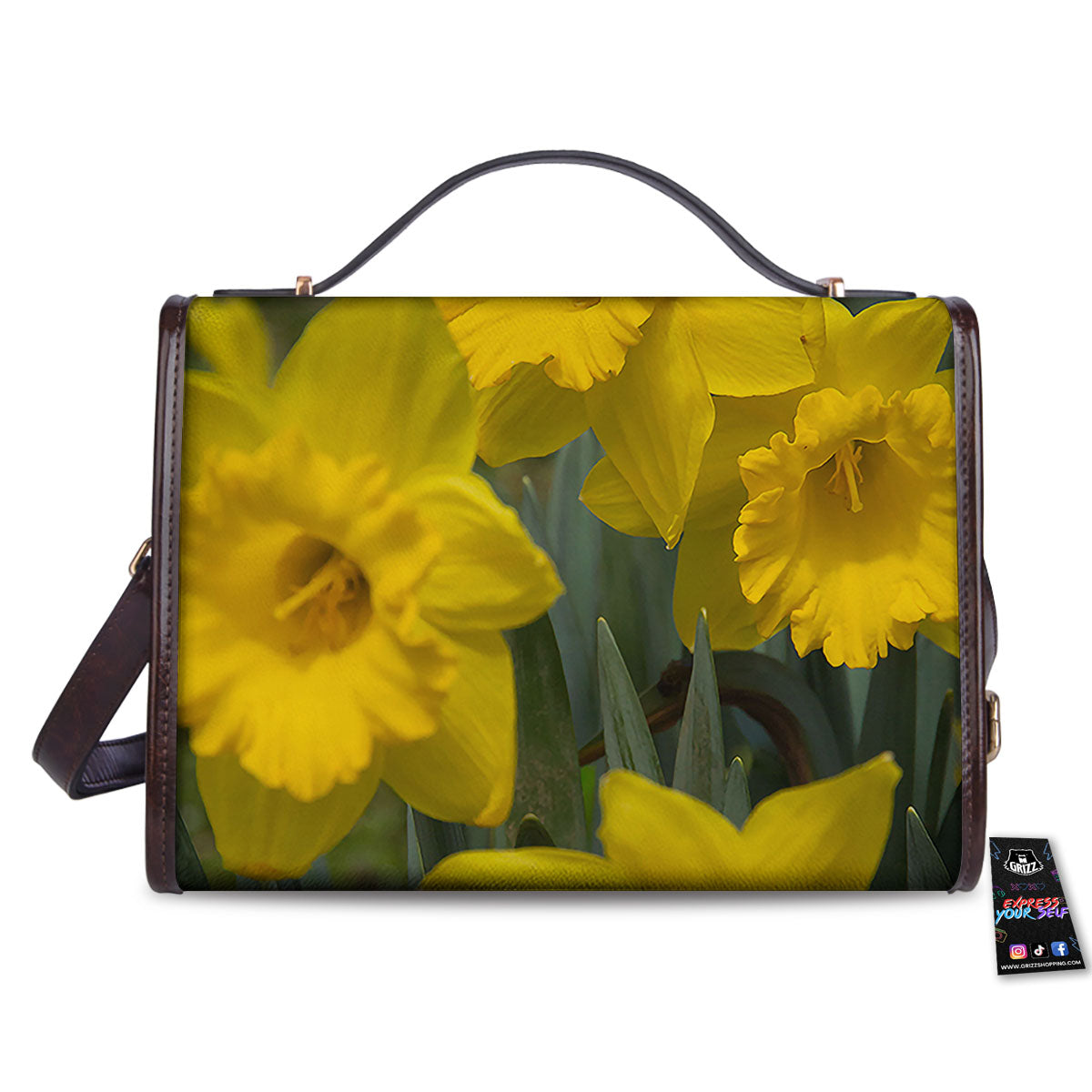 Flower Daffodil Yellow Print Women's Satchel Bag