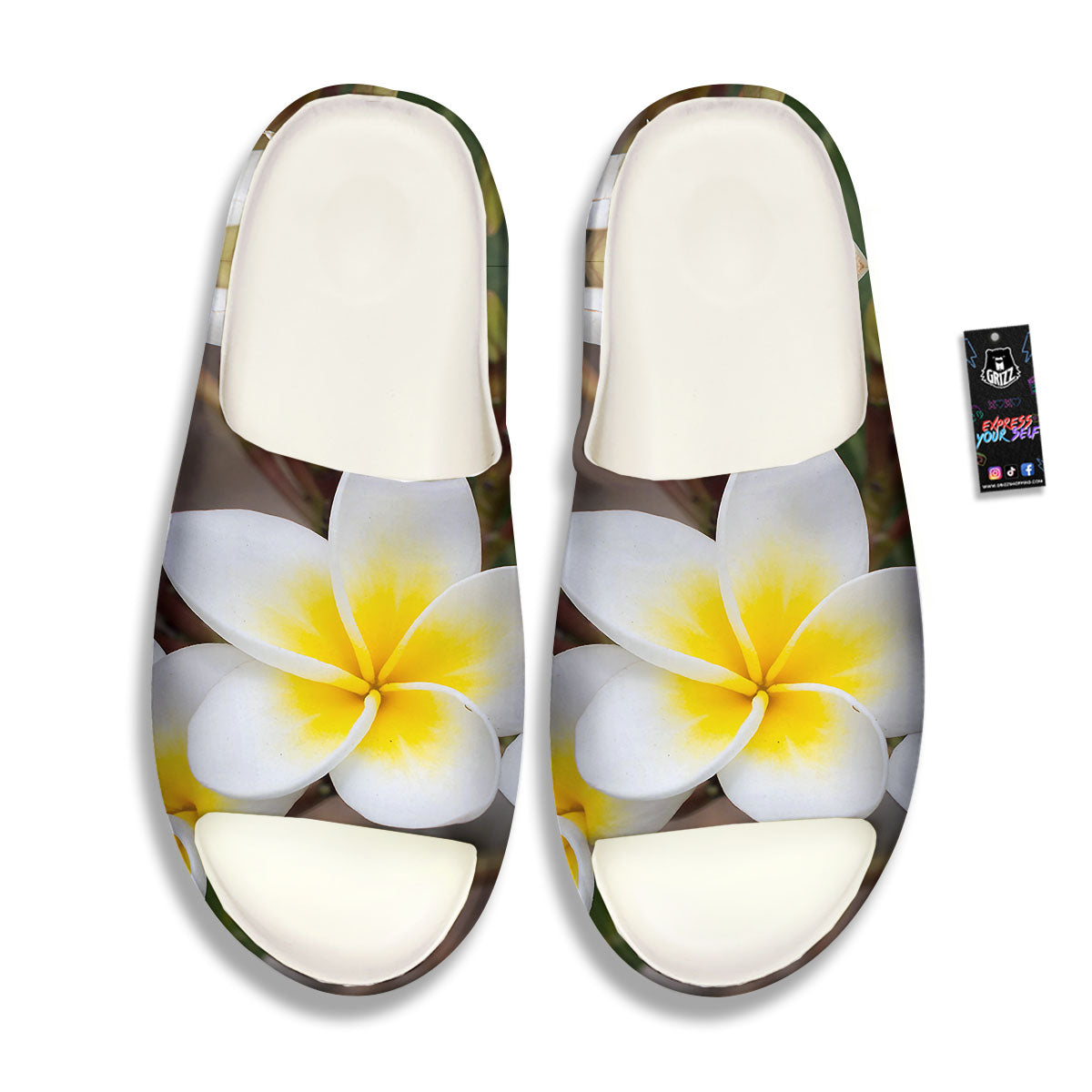 Flower Frangipani Print Sandals-grizzshop