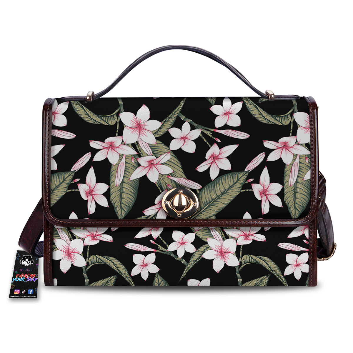 Flower Frangipani Watercolor Print Pattern Women's Satchel Bag