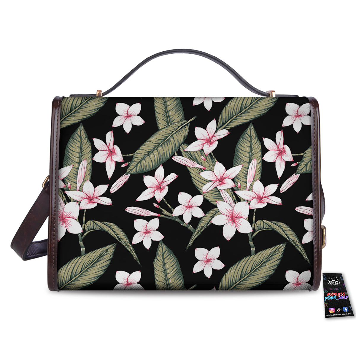 Flower Frangipani Watercolor Print Pattern Women's Satchel Bag