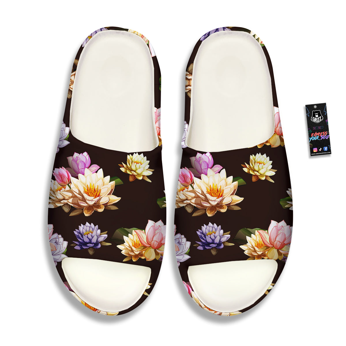 Flower Lotus Vintage Print Pattern Sandals-grizzshop