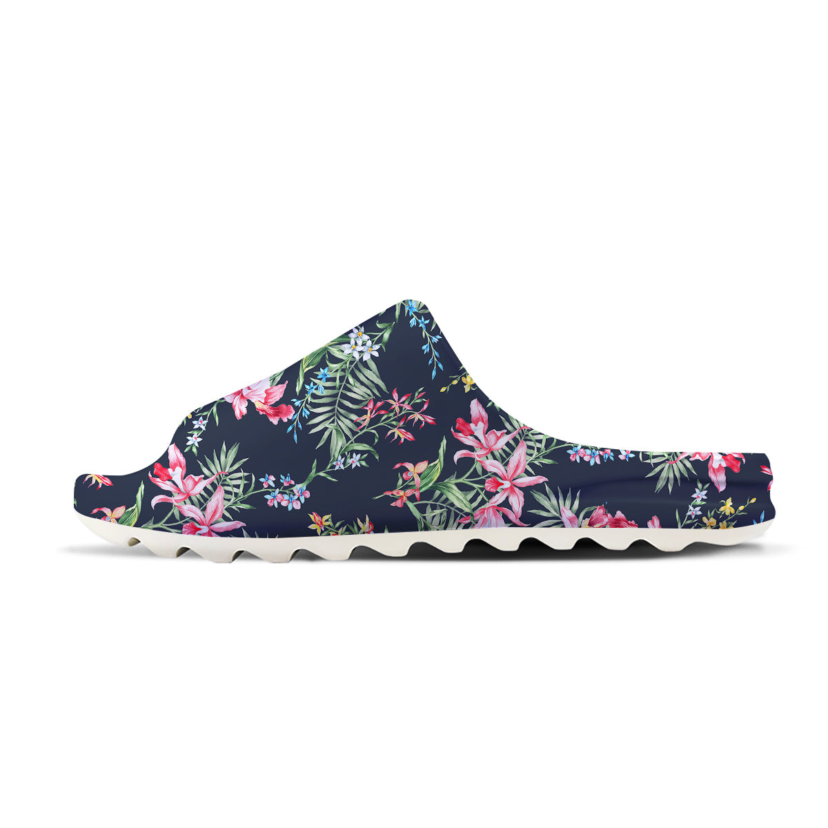 Flower Orchid Watercolor Print Pattern Sandals-grizzshop