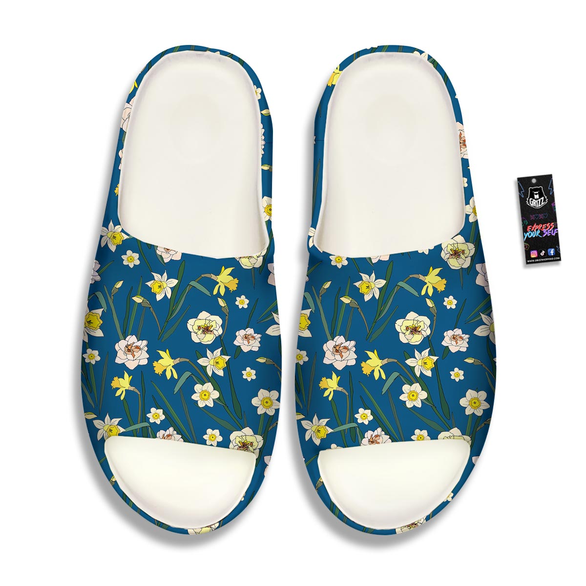 Flower Spring Daffodil Print Pattern Sandals-grizzshop