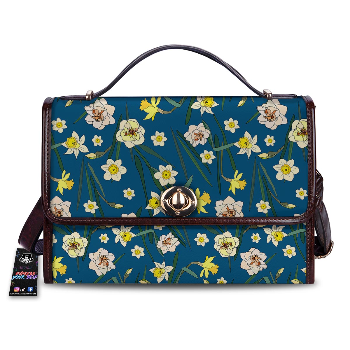 Flower Spring Daffodil Print Pattern Women's Satchel Bag