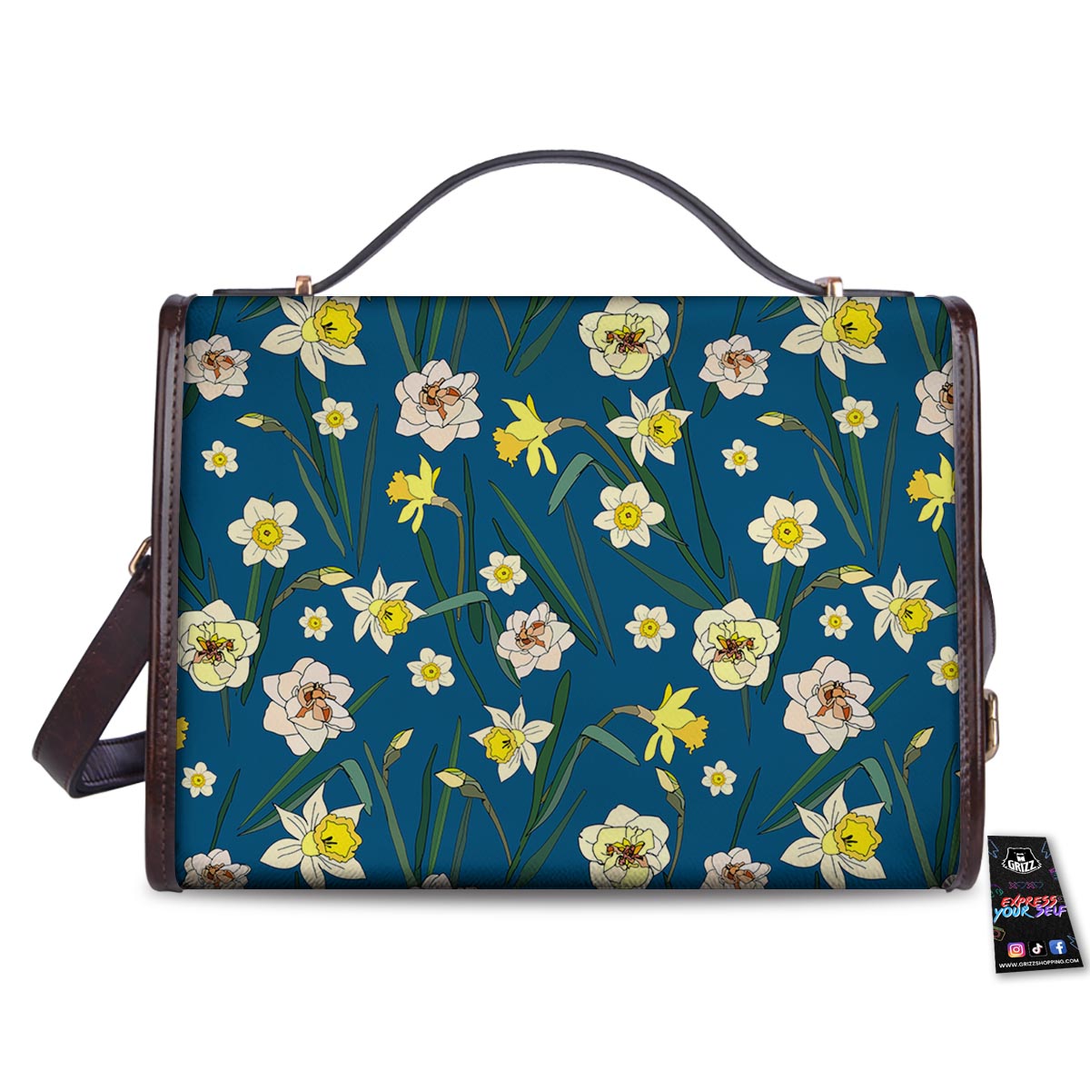 Flower Spring Daffodil Print Pattern Women's Satchel Bag