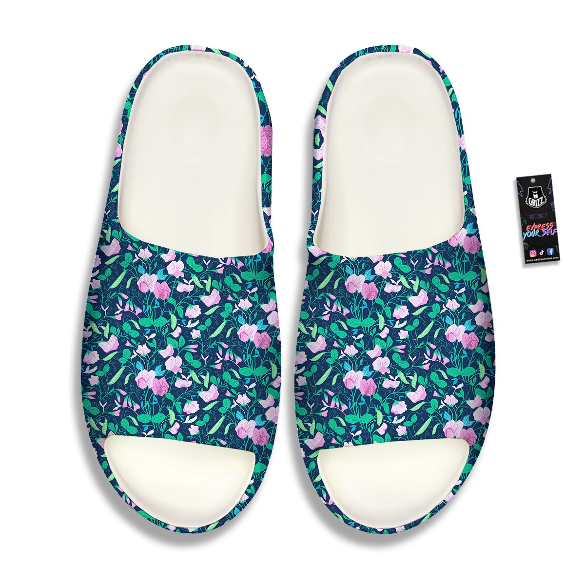 Flower Sweet Pea Print Pattern Sandals-grizzshop
