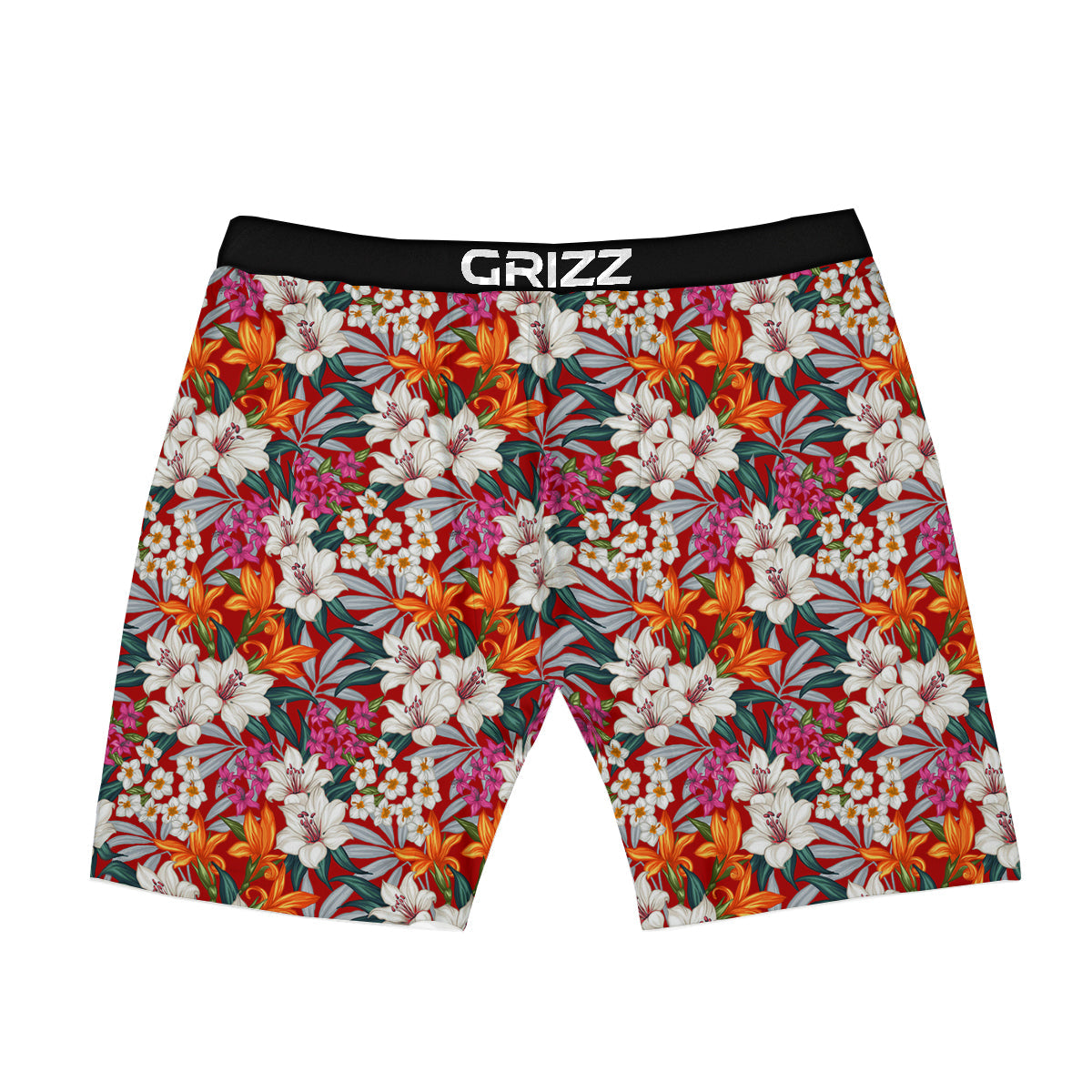 Flowers Aloha Hawaiian Print Pattern Boxer Briefs-grizzshop