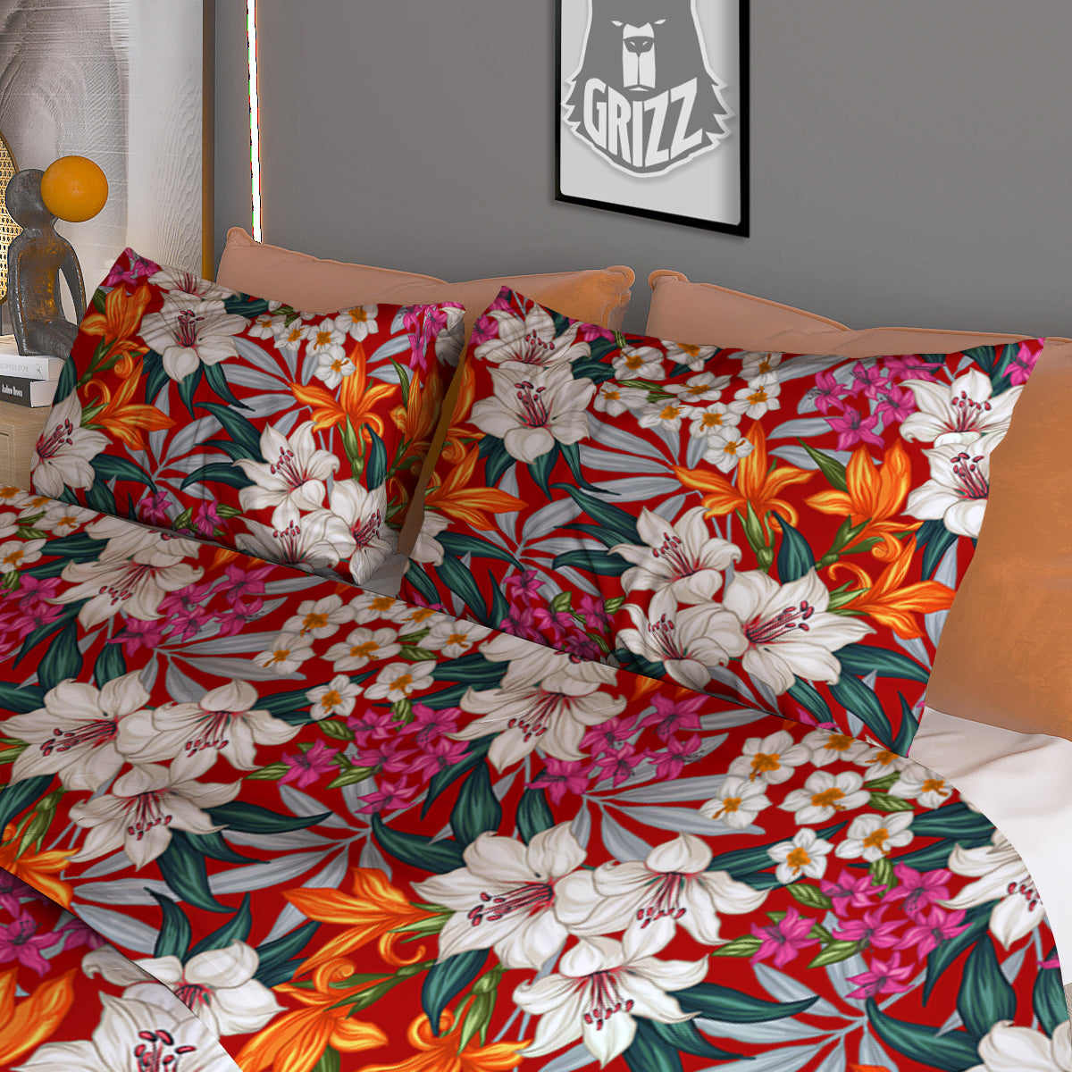 Flowers Aloha Hawaiian Print Pattern Duvet Cover Bedding Set