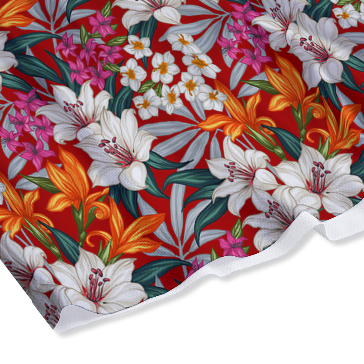 Flowers Aloha Hawaiian Print Pattern Mesh Shorts-grizzshop