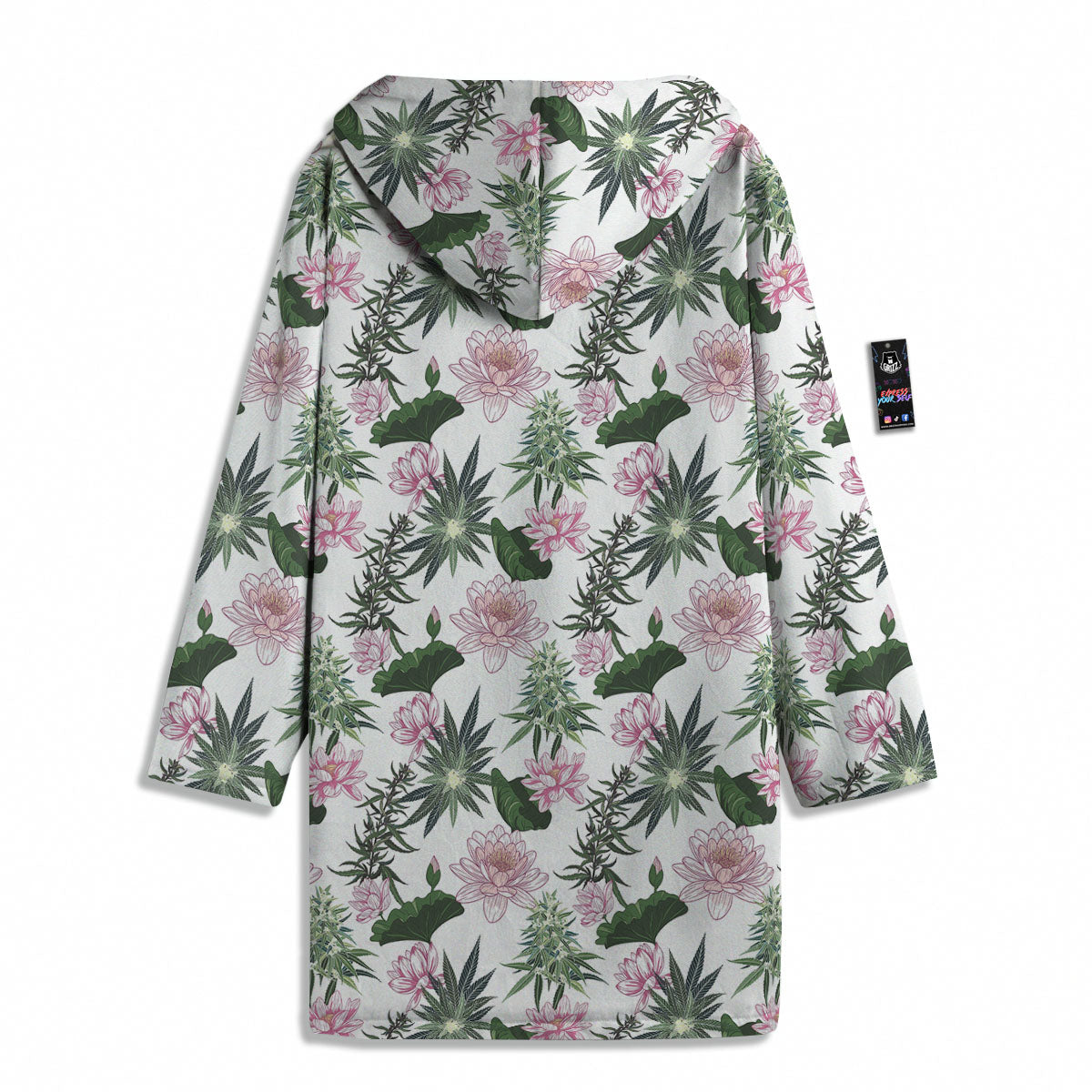 Flowers And Hemp Leaves Print Pattern Men's Windbreaker Jacket-grizzshop