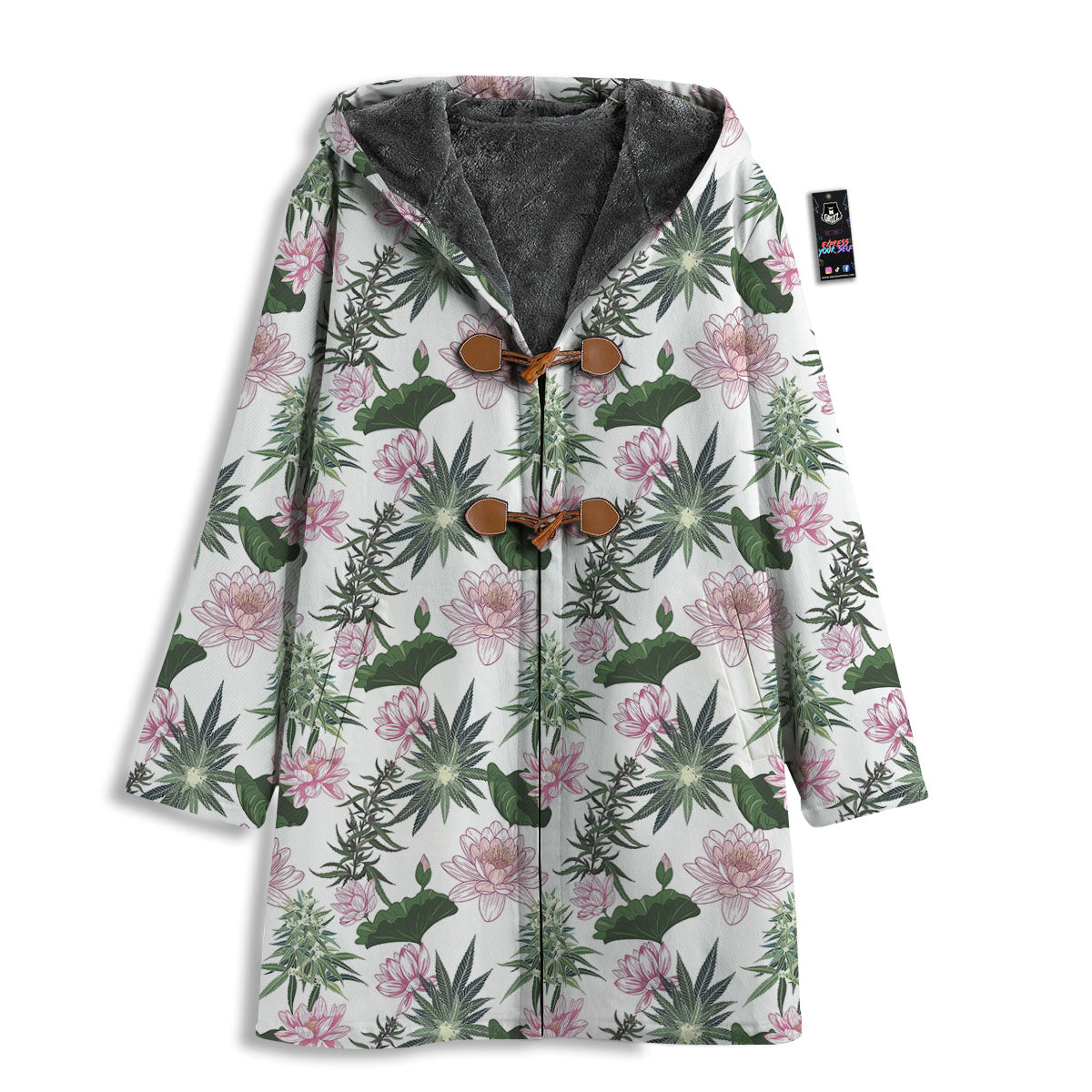 Flowers And Hemp Leaves Print Pattern Men's Windbreaker Jacket-grizzshop