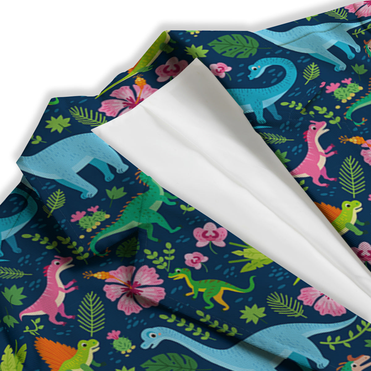 Flowers And Leaves Cute Dino Print Women's Blazer-grizzshop