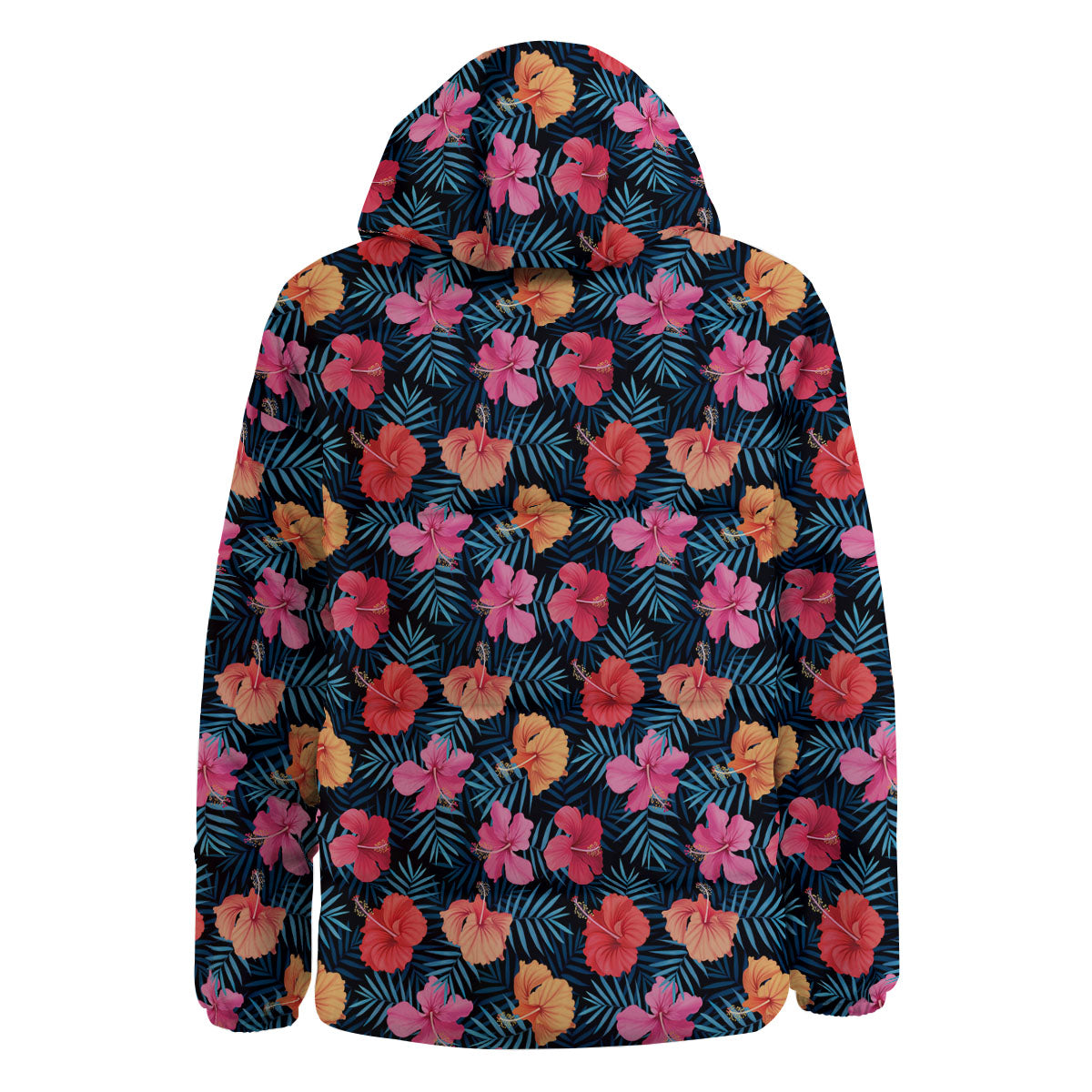 Flowers Exotic Hibiscus Print Pattern Down Jacket-grizzshop