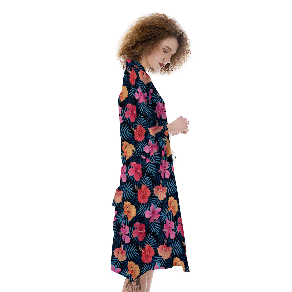 Flowers Exotic Hibiscus Print Pattern Kimono-grizzshop