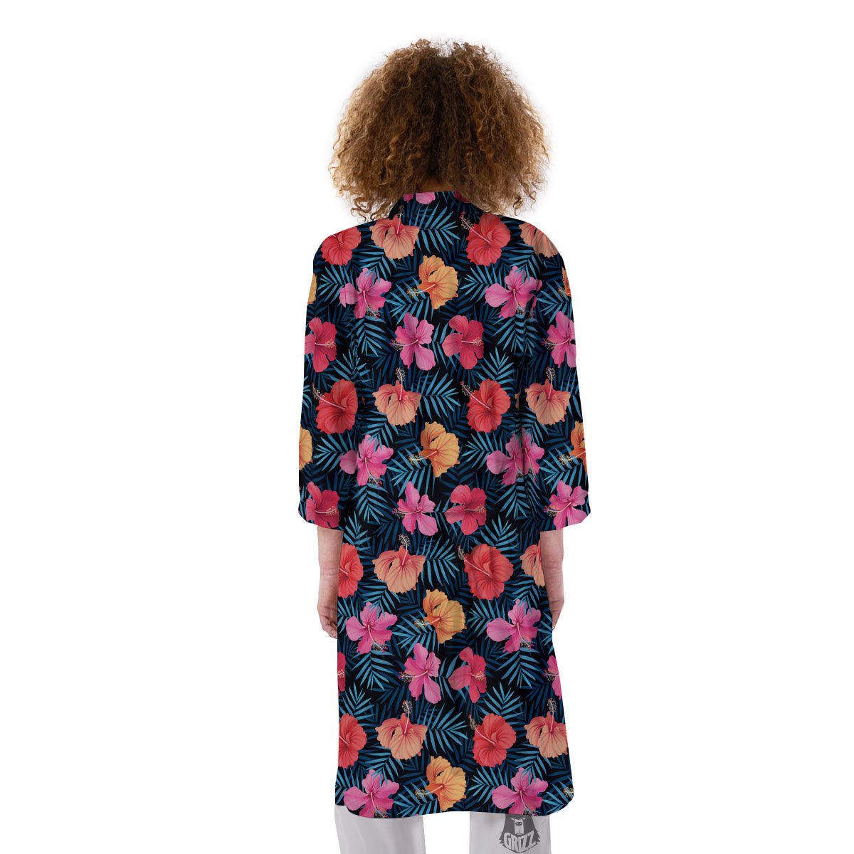 Flowers Exotic Hibiscus Print Pattern Kimono-grizzshop
